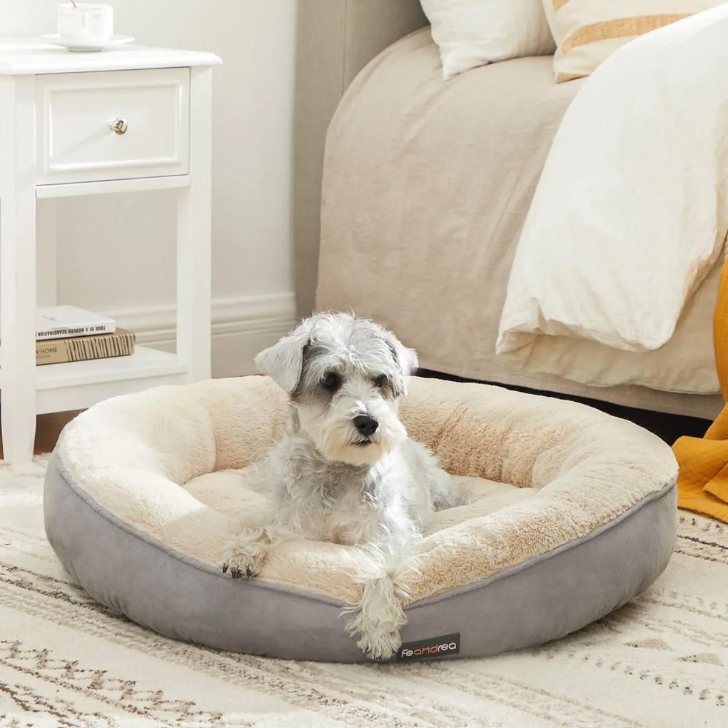 Cama para cães com Ø 60 cm em forma de donut cinzento claro