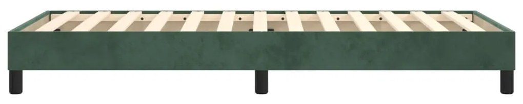 Estrutura de cama sem colchão 90x190 cm veludo verde-escuro