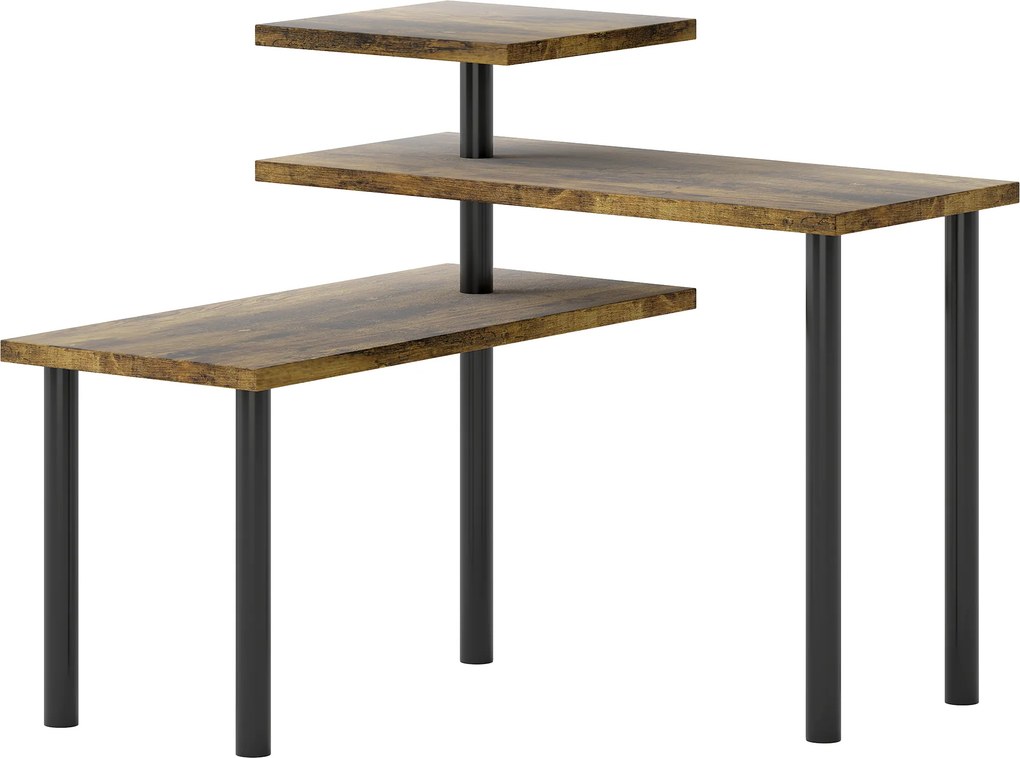 HOMCOM Prateleira de Cozinha, Suporte Giratório para Micro-ondas com 3 Níveis, Estante Industrial de Metal, 40 x 18 x 36,5 cm | Aosom Portugal