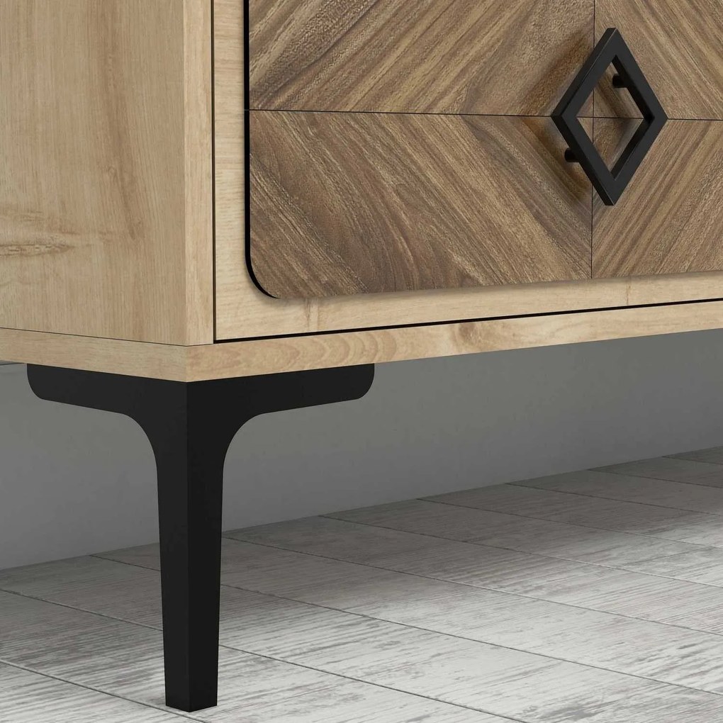 Conjunto de Mobiliário para Sala de Estar Samba – Carvalho – TV Unit: