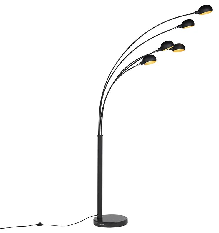 Candeeiro de pé design preto 5 luzes - Sixties Marmo Moderno,Design