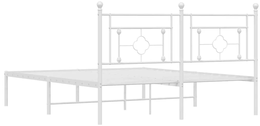 Estrutura de cama com cabeceira 150x200 cm metal branco