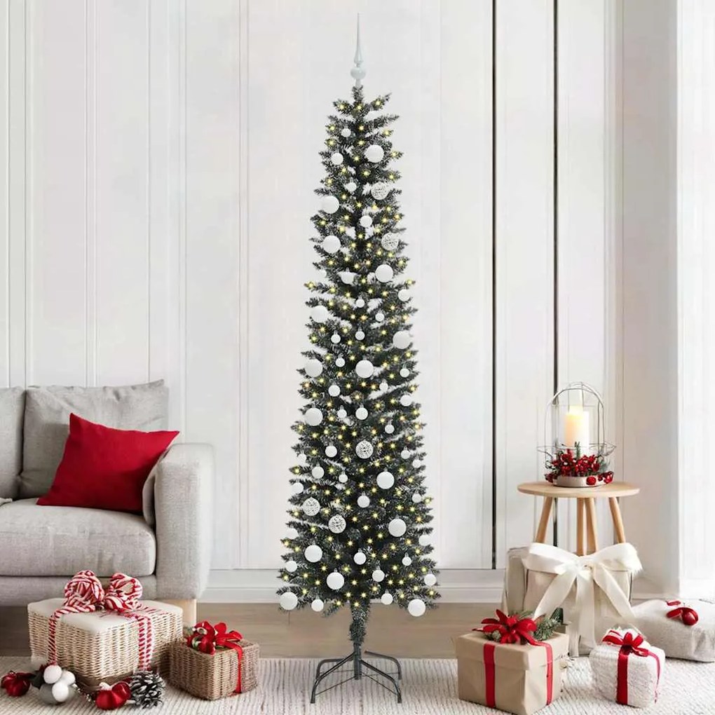 vidaXL Árvore de Natal Artificial Verde 210 cm PVC, Plástico e Aço