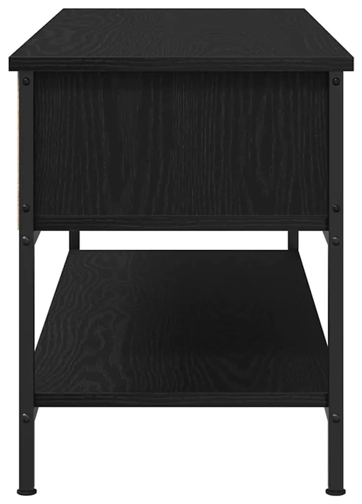 Cabide de TV vidaXL Preto Carvalho 100x35x45 cm Madeira de Engenharia
