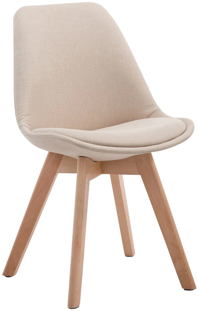 Cadeira de cozinha e sala de jantar Borneo V2 em tecido 48 x 84 x 55 cm Creme