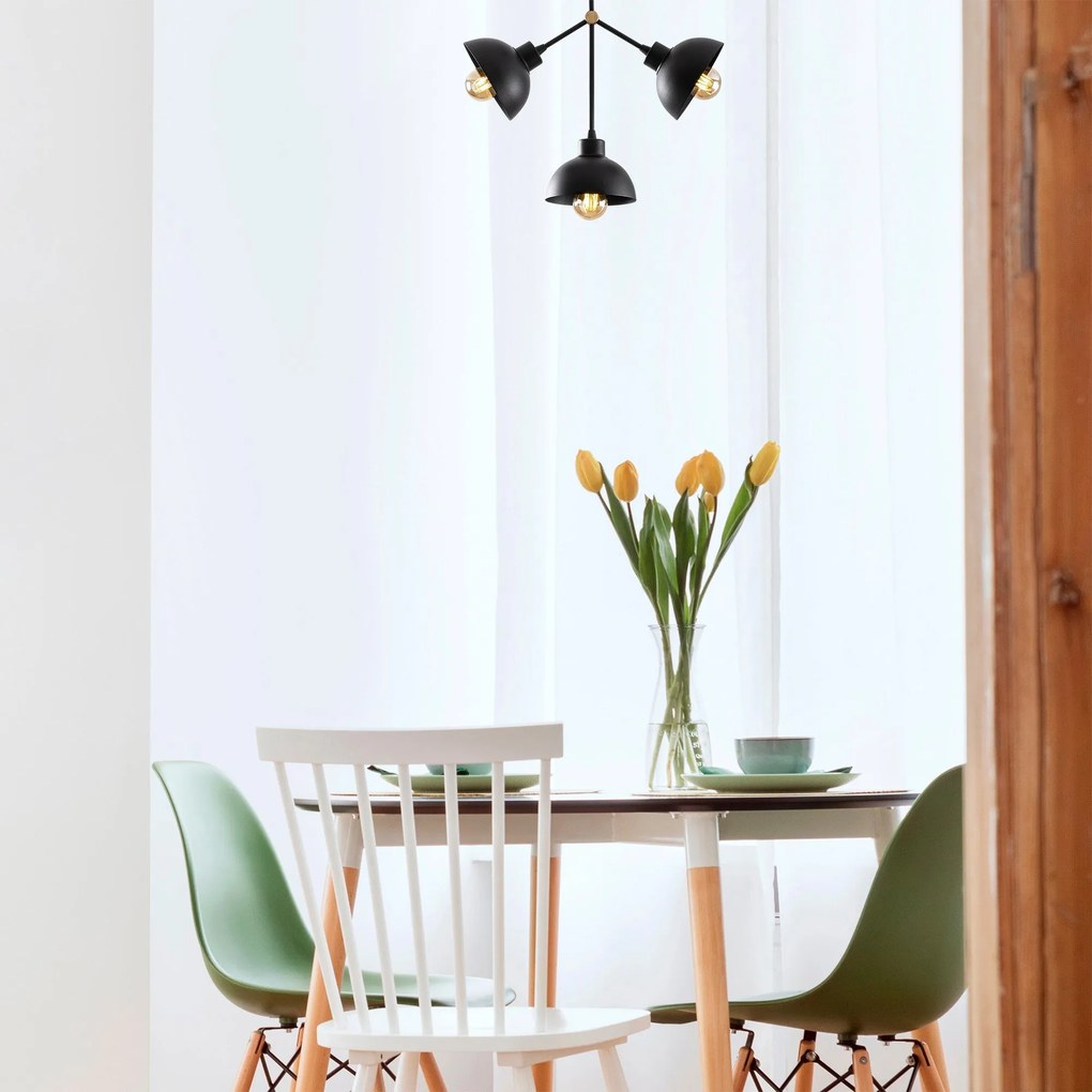 Candeeiro Chandelier Dram – Preto – 46 x 15 cm