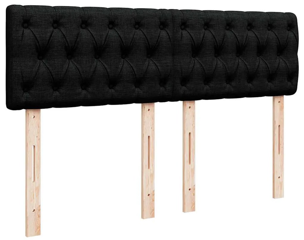 Cama com molas/colchão 140x200 cm tecido preto