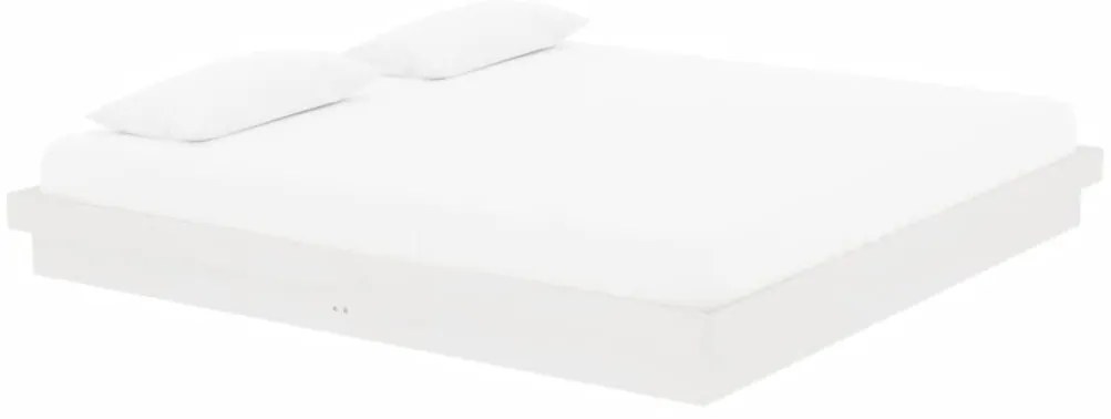 Estrutura de cama 200x200 cm madeira maciça branco
