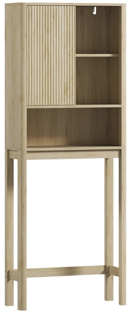 HOMCOM Móvel de Armazenamento Acima Do Vaso Sanitário com Porta deslizante Compartimentos e Prateleira Ajustável Branco | Aosom Portugal