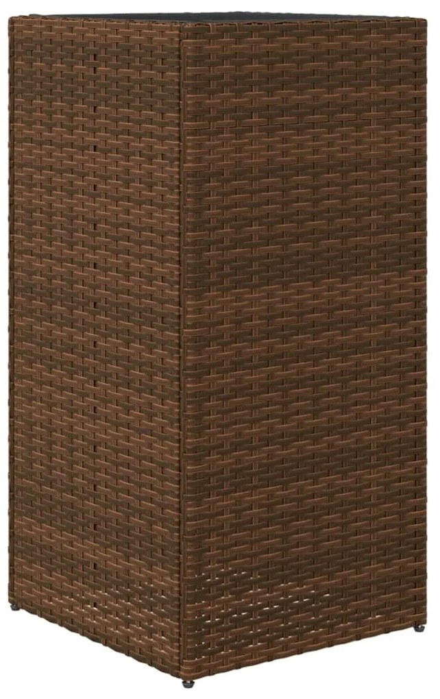 Vaso/floreira de jardim 40x40x80 cm vime PE castanho