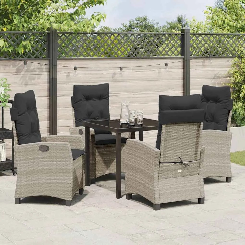 Conjunto de Jantar de Jardim com 5 Peças e Almofadas - Rattan Poly Cin
