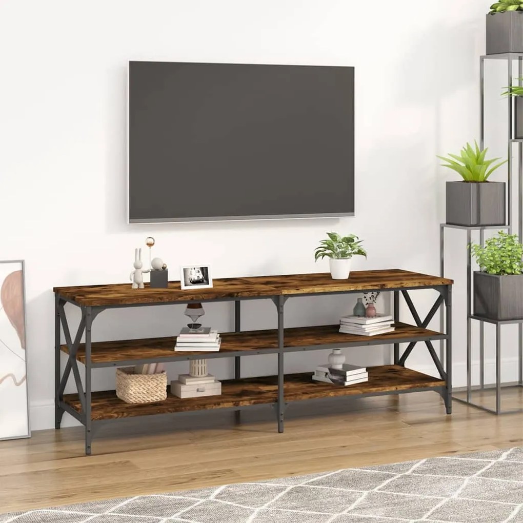 vidaXL Móvel de TV 140x40x50 cm derivados de madeira carvalho fumado