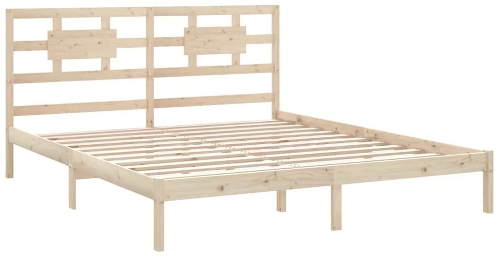 Estrutura de cama 200x200 cm madeira maciça
