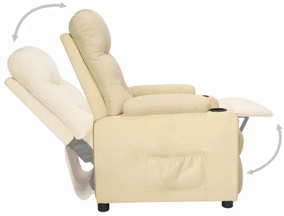 Poltrona elevatória tecido cor creme
