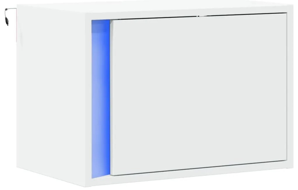 Mesa de cabeceira de parede com luzes LED branco