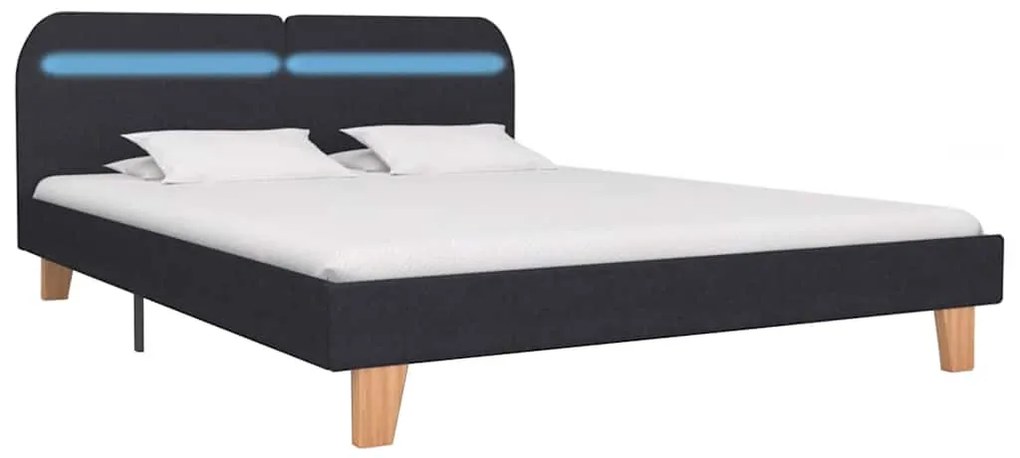 Estrutura de cama com LED sem colchão 150x200 cm tecido