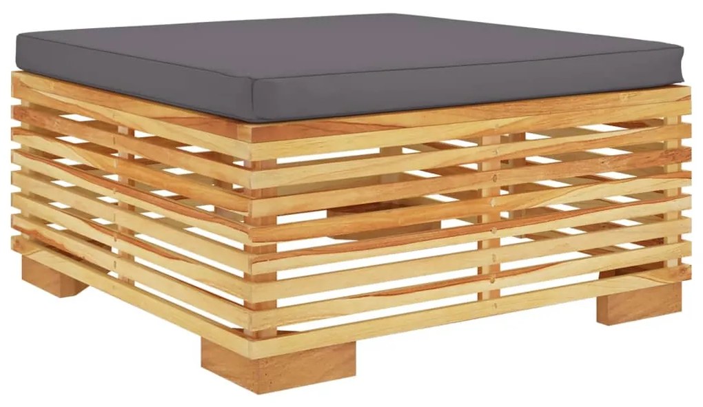 7 pcs conjunto lounge jardim c/ almofadões madeira teca maciça