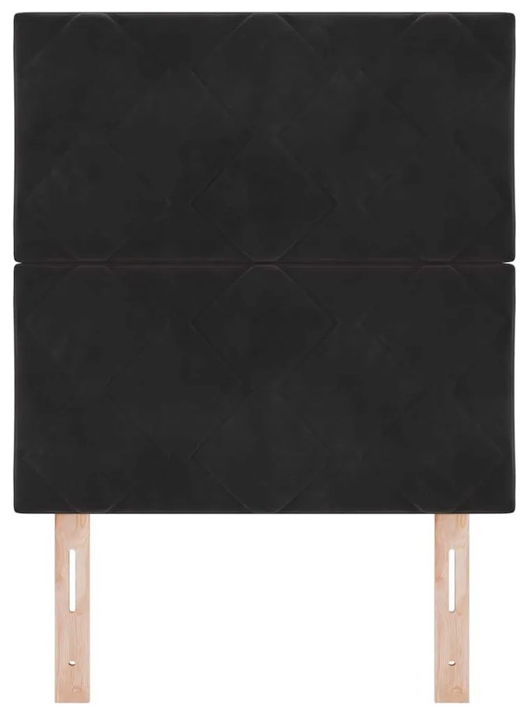 Cabeceira LED Design Blocos de Diamante Preto 80 cm Veludo