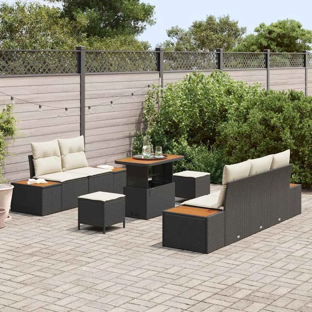 Conjunto de Sofá de Jardim vidaXL de 8 Peças com Almofadas Rattan Poli