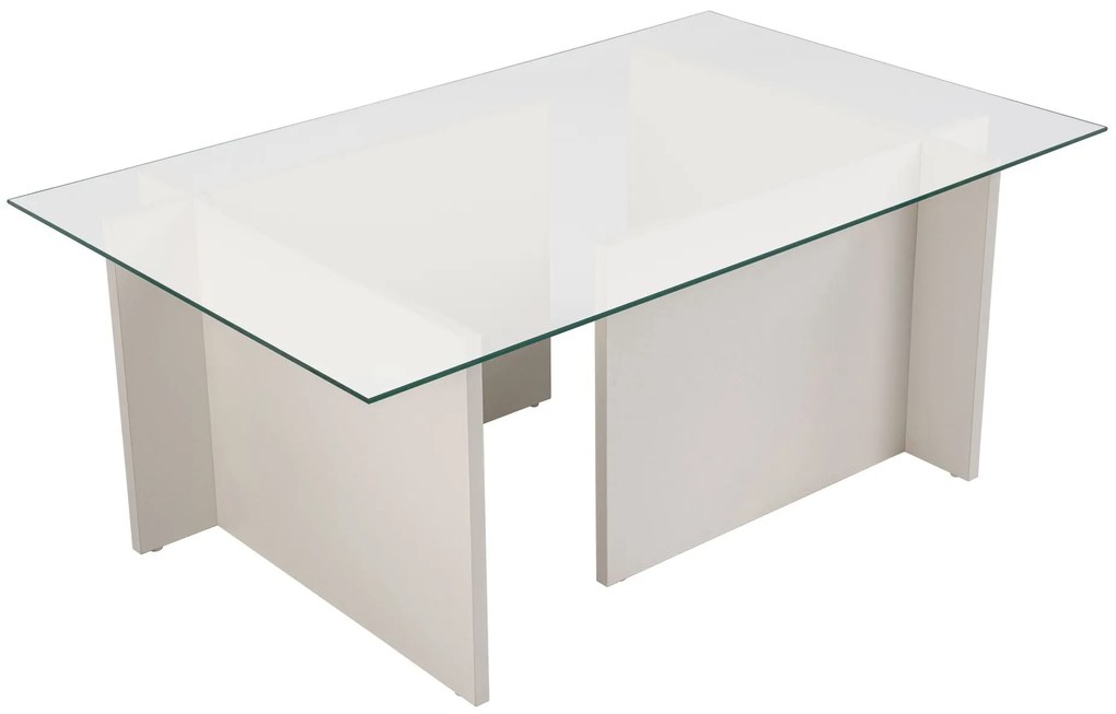 Mesa de Centro Vetrino – Branco Amadeirado – 105x40x65 cm