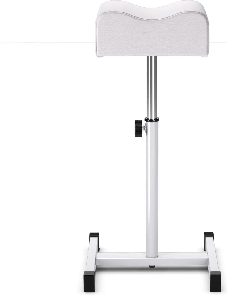 Apoio de pés para pedicure e manicure com altura regulável Almofada de 44-65 cm Equipamento profissional para salões de beleza Branco
