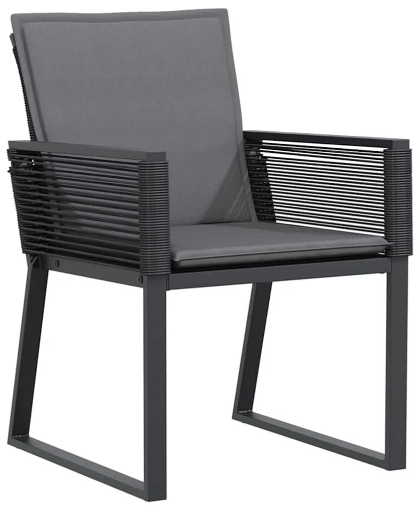 Conjunto de Jantar com Almofadas Manual 9 pcs Antracite Médio