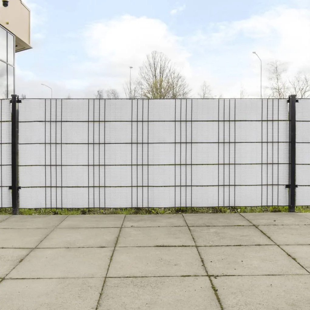 Telas de varanda 5 pcs 255x19 cm vime PE branco