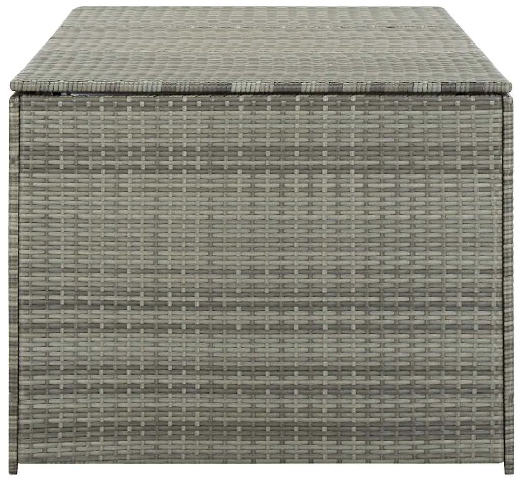 Caixa de arrumação para jardim 180x90x70 cm vime PE cinzento
