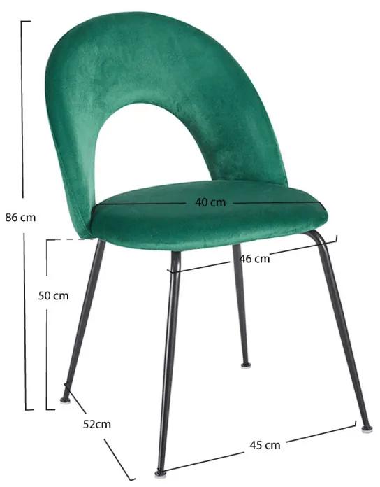 Cadeira Dawa Black Veludo - Verde