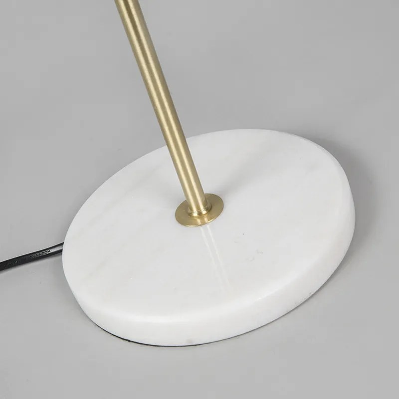 Candeeiro de mesa em latão com cúpula cinzenta 35 cm - Kaso Moderno