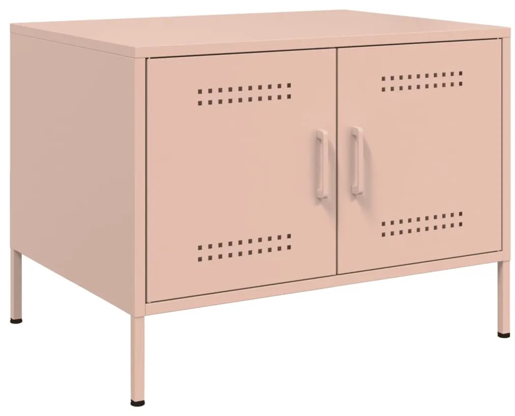 vidaXL Mesa de centro 68x50x50,5 cm aço rosa