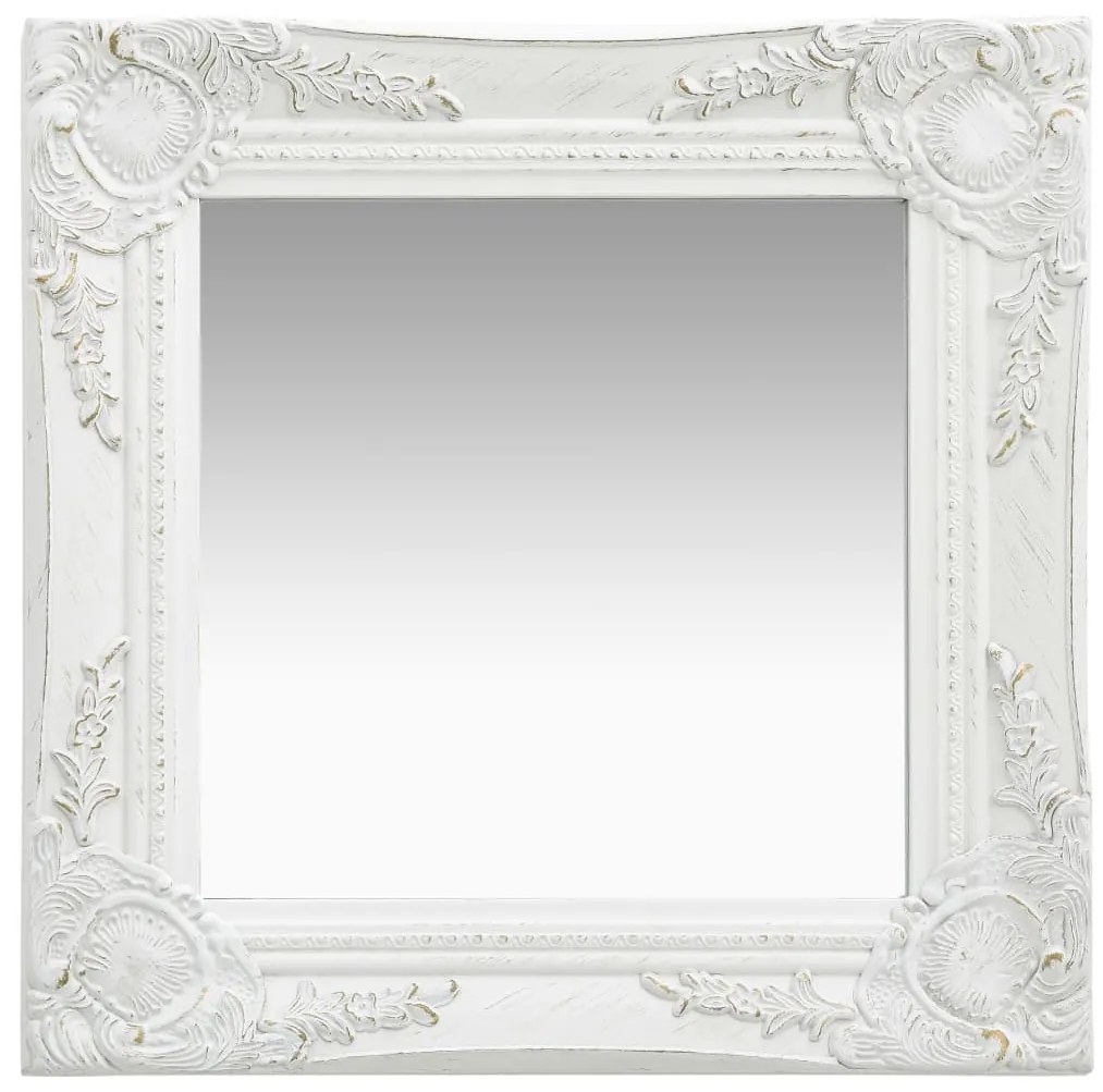 Espelho de parede estilo barroco 40x40 cm branco