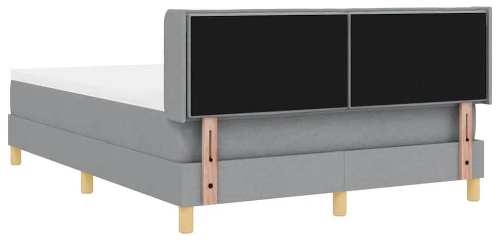 Cama Box com Colchão Cinza Claro, 140 x 200 cm, Tecido
