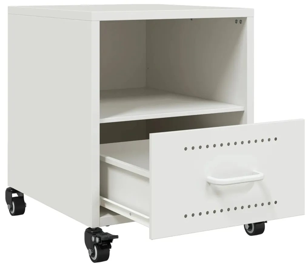 Mesas de cabeceira 2 pcs 36x39x43,5 cm aço branco