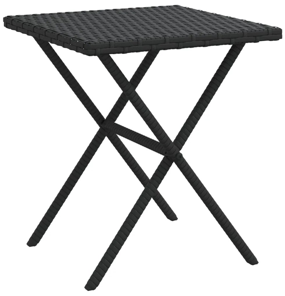 Espreguiçadeiras com mesa 2 pcs vime PE preto