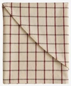 Toalha De Mesa De Ø150 Cm Em Algodão Oriska Bege Tapioca - Vermelho Vinho - Sklum