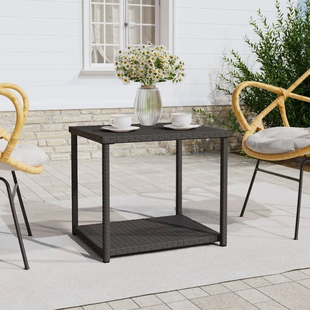319404 vidaXL Mesa de apoio 55x45x49 cm vime PE preto
