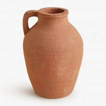 Jarro Decorativo Com Alça Em Terracota Agnon Vermelho Sienna - Sklum