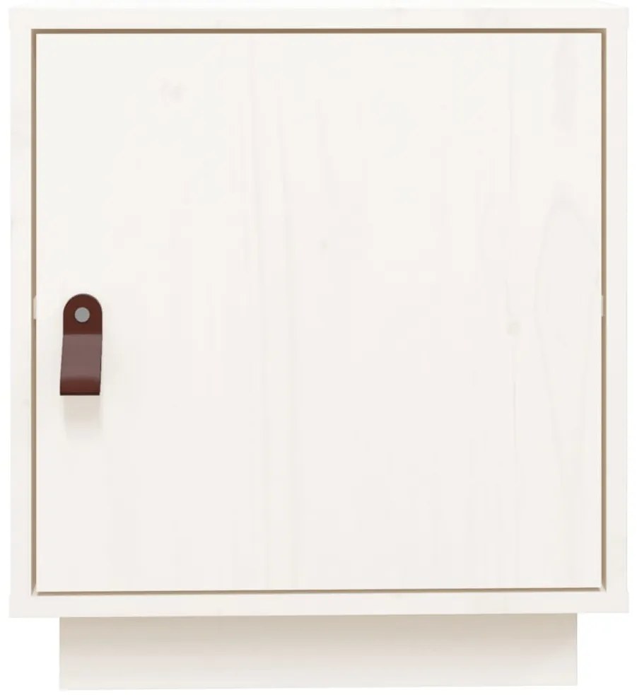 Mesa de cabeceira 40x34x45 cm madeira de pinho maciça branco