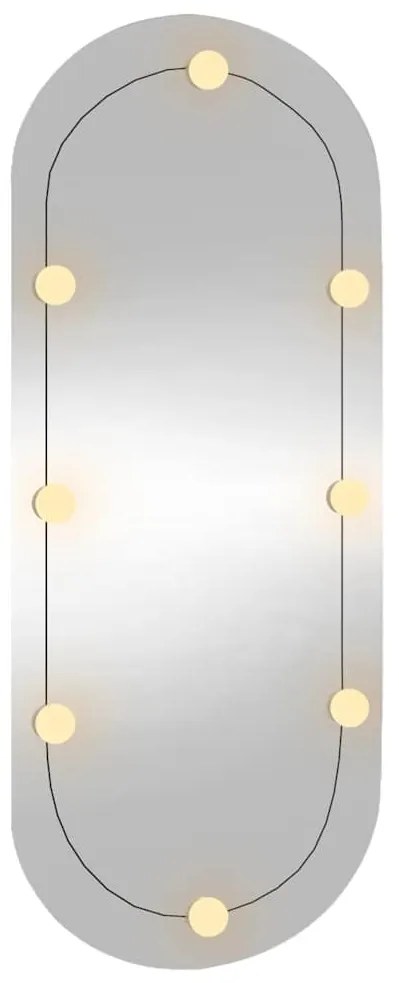 Espelho de parede oval com luzes LED 40x90 cm vidro