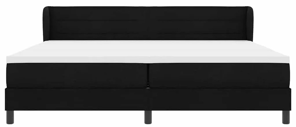 Box Spring com Colchão Preto 200x200 cm Tecido