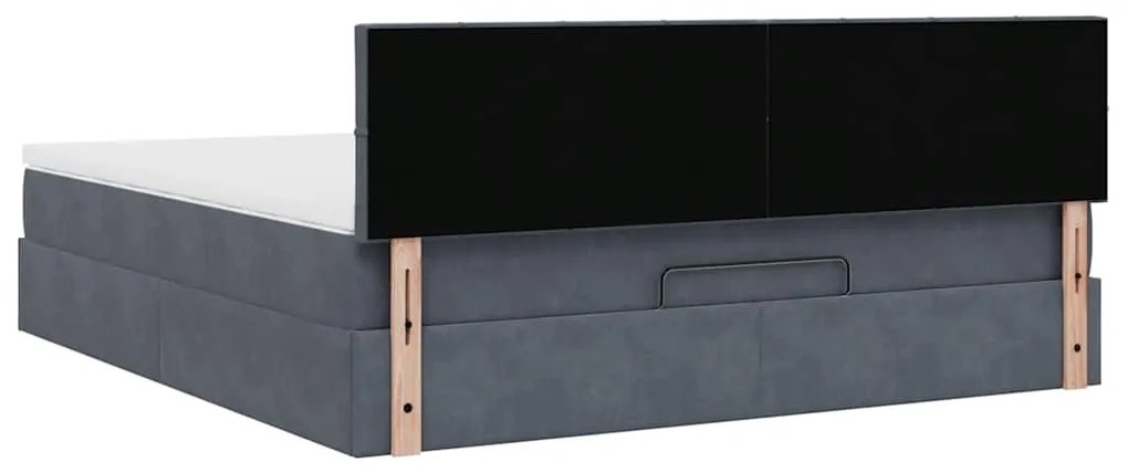 Estrutura de cama otomana com colchão 180x200cm cinzento escuro