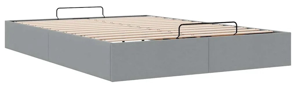 Estrutura de cama otomana sem colchão 140x190 cm cinzento claro