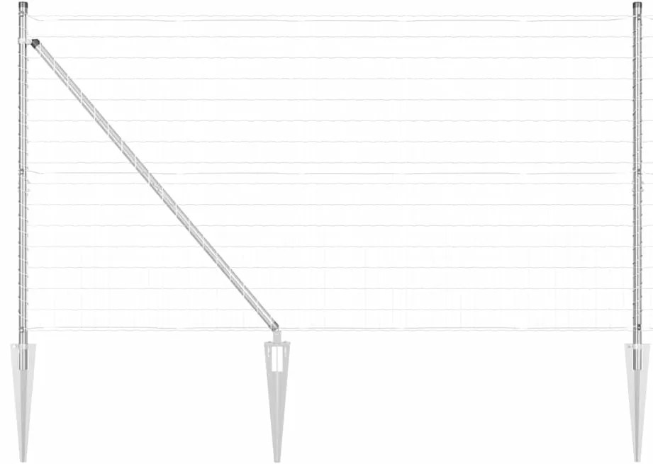 Cerca Euro com 7 postes espinhados, 1,4 x 10m em aço galvanizado