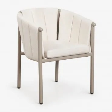 Pack De 2 Cadeiras De Jantar Com Braços Em Bouclé E Alumínio Boleni Moka Brown - Sklum