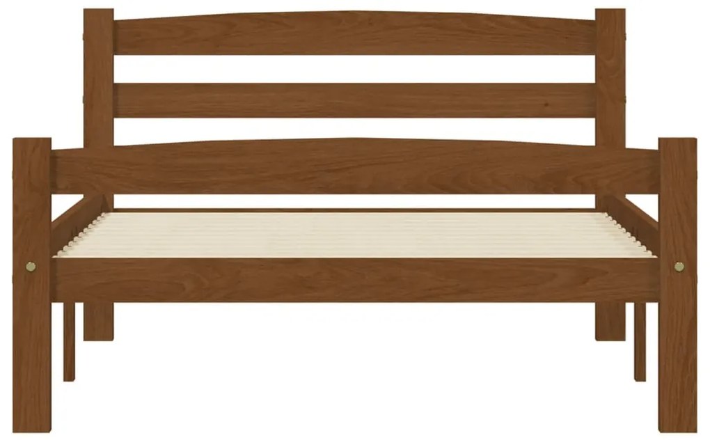 Estrutura de cama 90x200 cm pinho maciço castanho mel