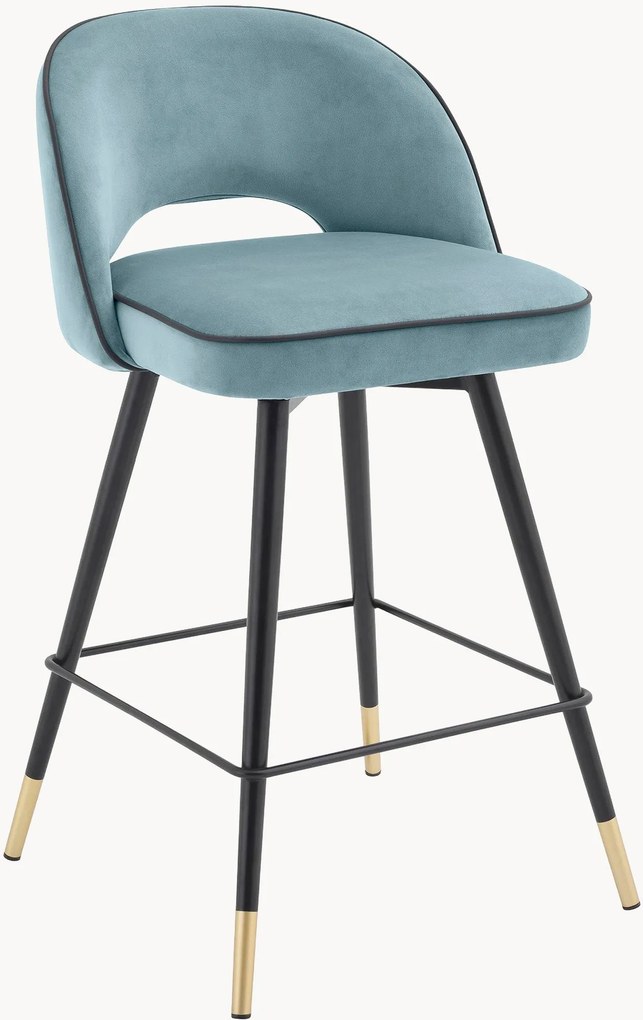 Cadeiras de bar em veludo Cliff, conjunto de 2