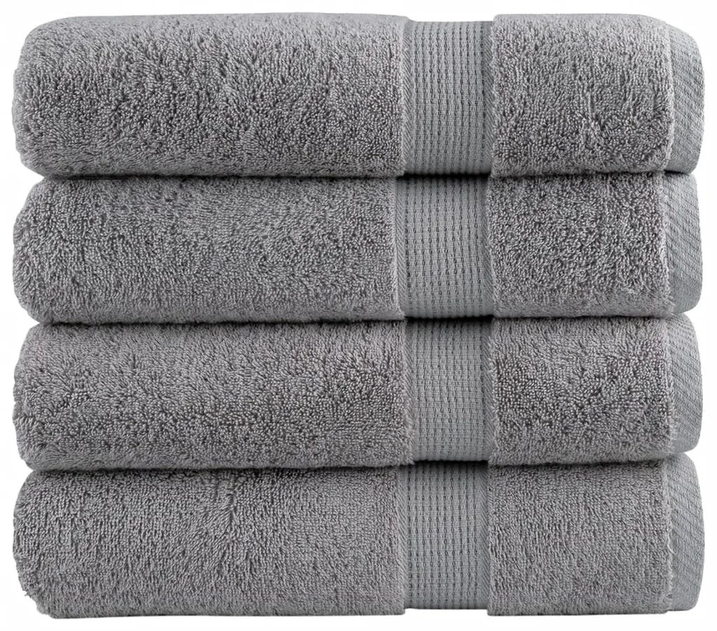 Toalhas de banho premium SOLUND 4pcs 100x150cm 600gsm cinzento