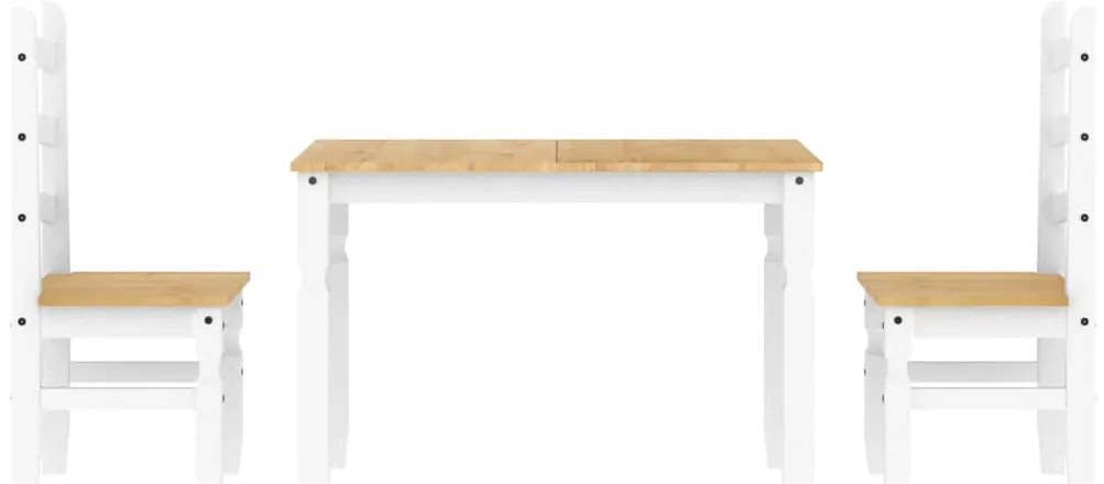 3 pcs conjunto de jantar Panama madeira pinho maciça branco