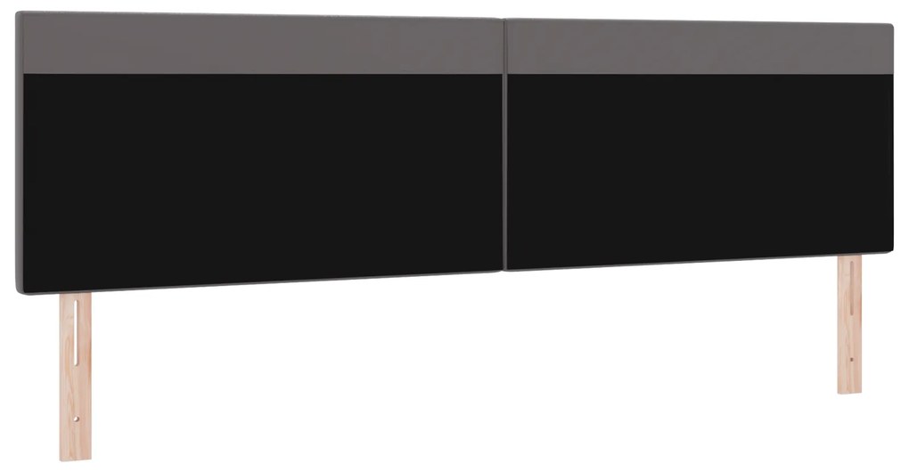 Cabeceira vidaXL Design Simples Cinza 200 cm em Couro Sintético